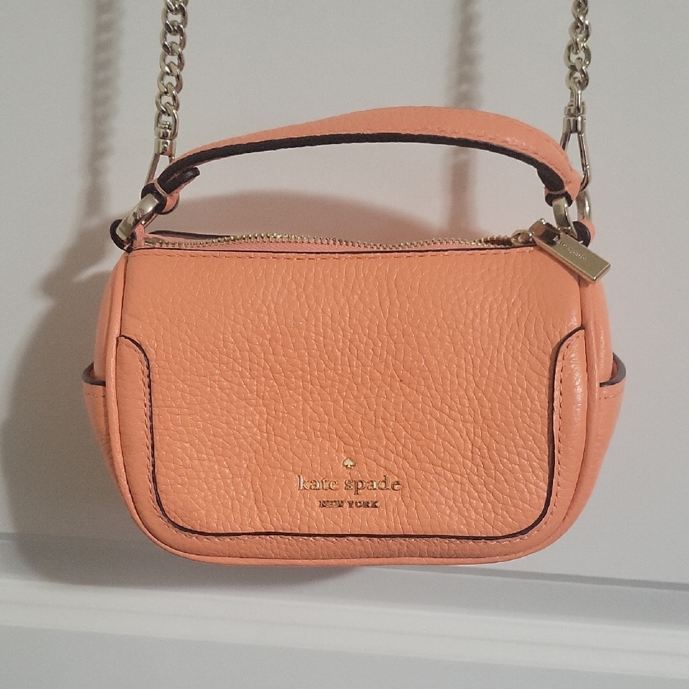 Kate Spade Orange Mini Bag with Structured Shape and Chain Strap